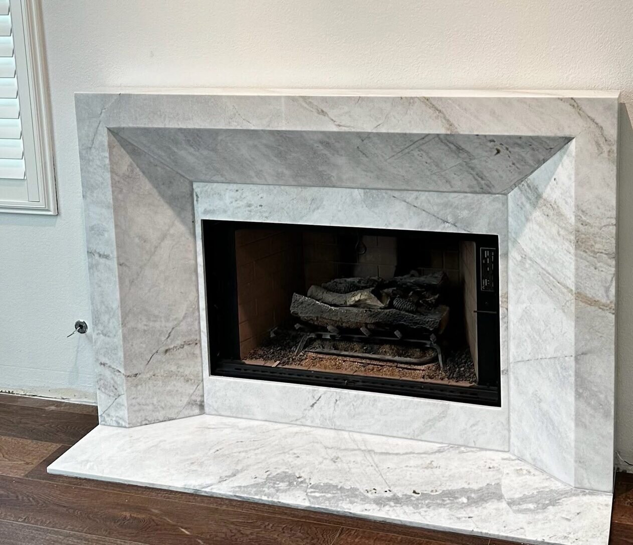 Quartzite surround mitred at the corners